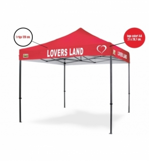 Personalizzazione Gazebo DICITURA - 1 riga 120 cm. + logo A4