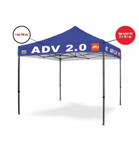 Personalizzazione Gazebo DICITURA - 1 riga 200 cm. + logo A4