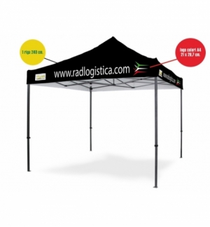 Personalizzazione Gazebo DICITURA - 1 riga 240 cm. + logo A4