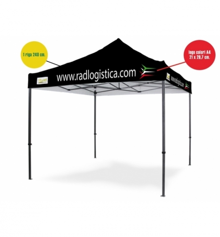 Personalizzazione Gazebo DICITURA - 1 riga 240 cm. + logo A4