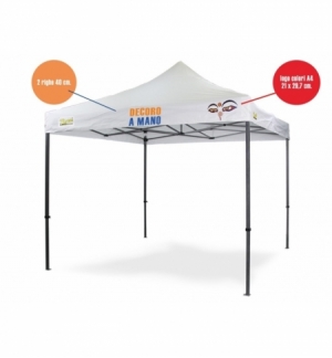 Personalizzazione Gazebo DICITURA - 2 righe 40 cm. + logo A4