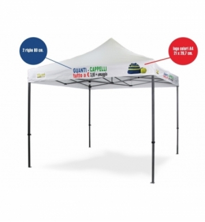 Personalizzazione Gazebo DICITURA - 2 righe 80 cm. + logo A4