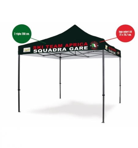 Personalizzazione Gazebo DICITURA - 2 righe 240 cm. + logo A4