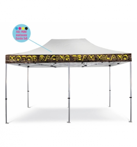 Personalizzazione Gazebo FULL PRINT Kit n° 4 mantovane 3x6 mt. Personalizzazione Gazebo FULL PRINT Kit n° 4 mantovane 3x6 mt.