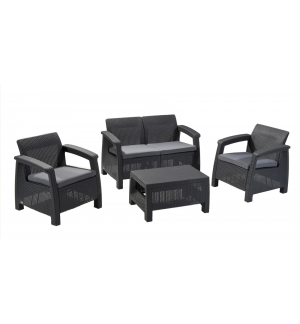 SET RATTAN CORFU LOUNGE KETER