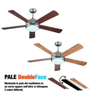 Ventilatore da soffitto 132 cm - 3 pale - 1 luce c/telecomando