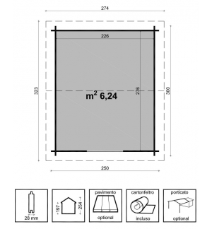 Casetta elena cm. 250x300