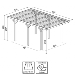 Carport singolo con copertura