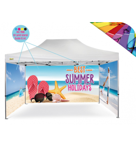 Personalizzazione Gazebo FULL PRINT Kit 3 pareti laterali 3x4,5 mt.