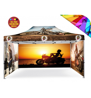 Personalizzazione Gazebo FULL PRINT Kit 3 pareti laterali 3x6 mt.