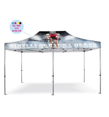 Personalizzazione Gazebo FULL PRINT Tetto 4x8 mt. con Cuciture Termonastrate