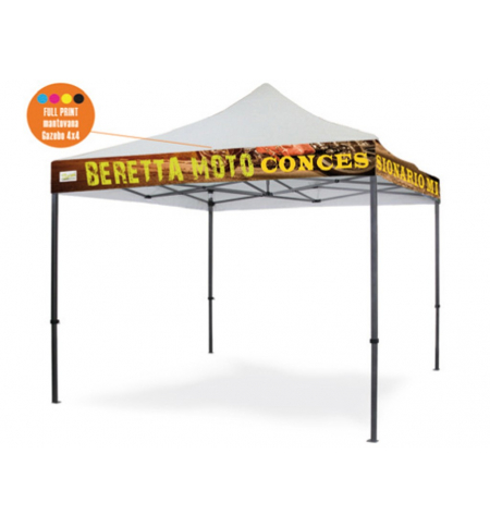 Personalizzazione Gazebo FULL PRINT Kit n° 4 mantovane 4x4 mt.